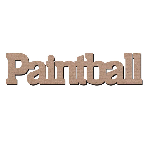 Leaky Shed Studio Chipboard Word Paintball Scrappin Sports Stuff